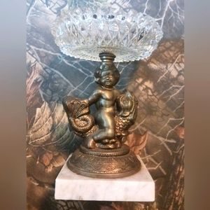 Vintage Cherub/Koi Fish Dish